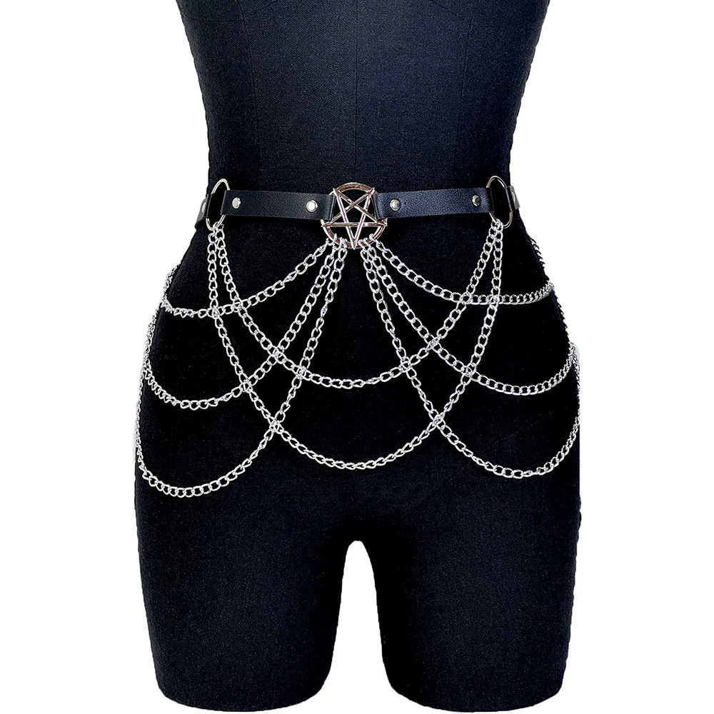 Ceinture en cuir PU noir pour femme, style gothique punk, réglable, pour fête, style Y2K, accessoires de décoration pour robe exotique