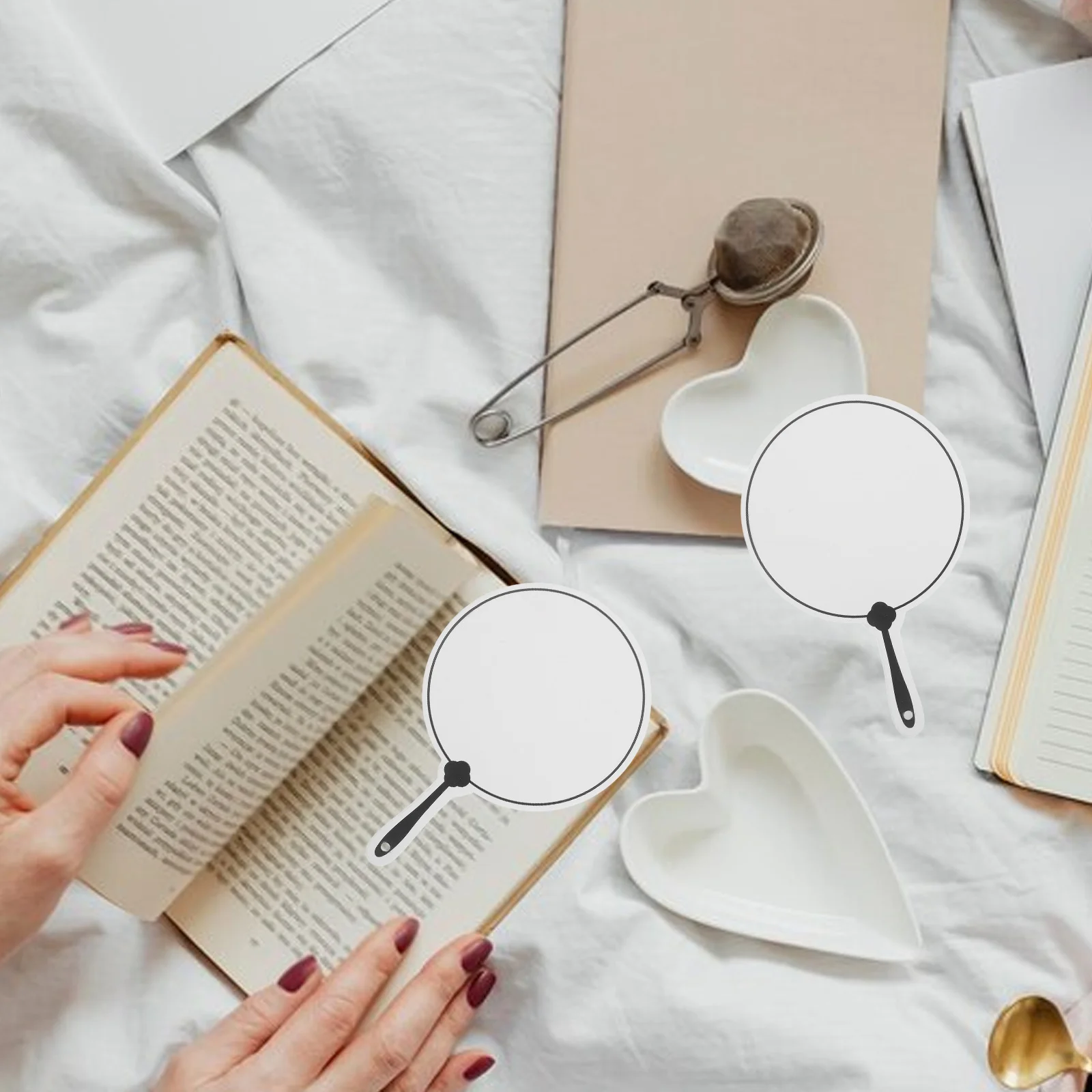 

12 PCS Blank Fan Bookmark Bookmarks with Hole Diy Craft Cardstock Paper Manual for Arts Projects Holes Pupils