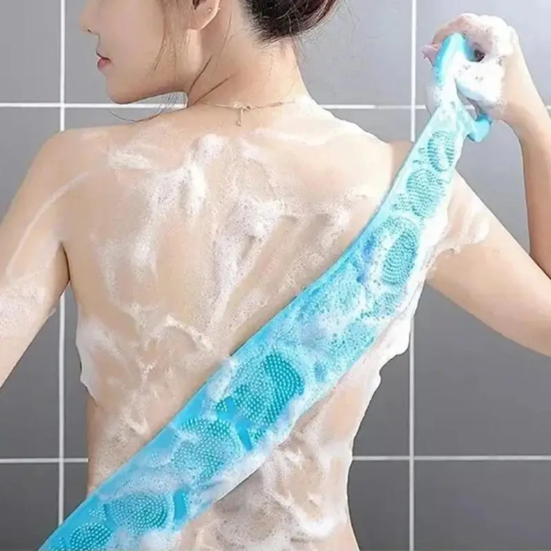 Body Sponge Silicone Back Brushes Bath Towels Scrubber Rubbing Back Peeling Massage Shower Belt Extended Skin Clean Brushes