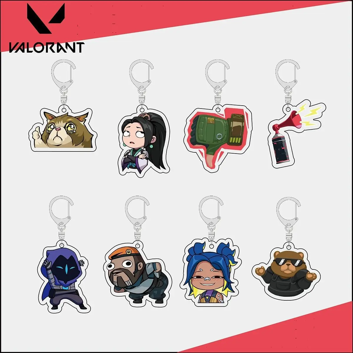 

Anime VALORANT Acrylic keychain accessaries Cartoon funny Bag Pendant cute creative charm Car Keyring Friends Fans Gift