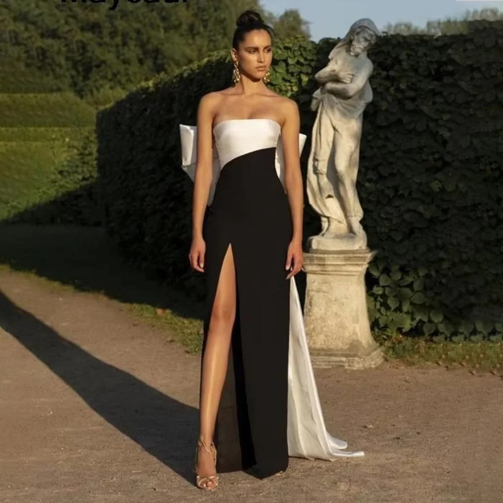 Ruched ผู้หญิงพรหมชุดที่กําหนดเอง Bow Party ชุด Charming Mermaid เรือคอชุดราตรีชุดة
