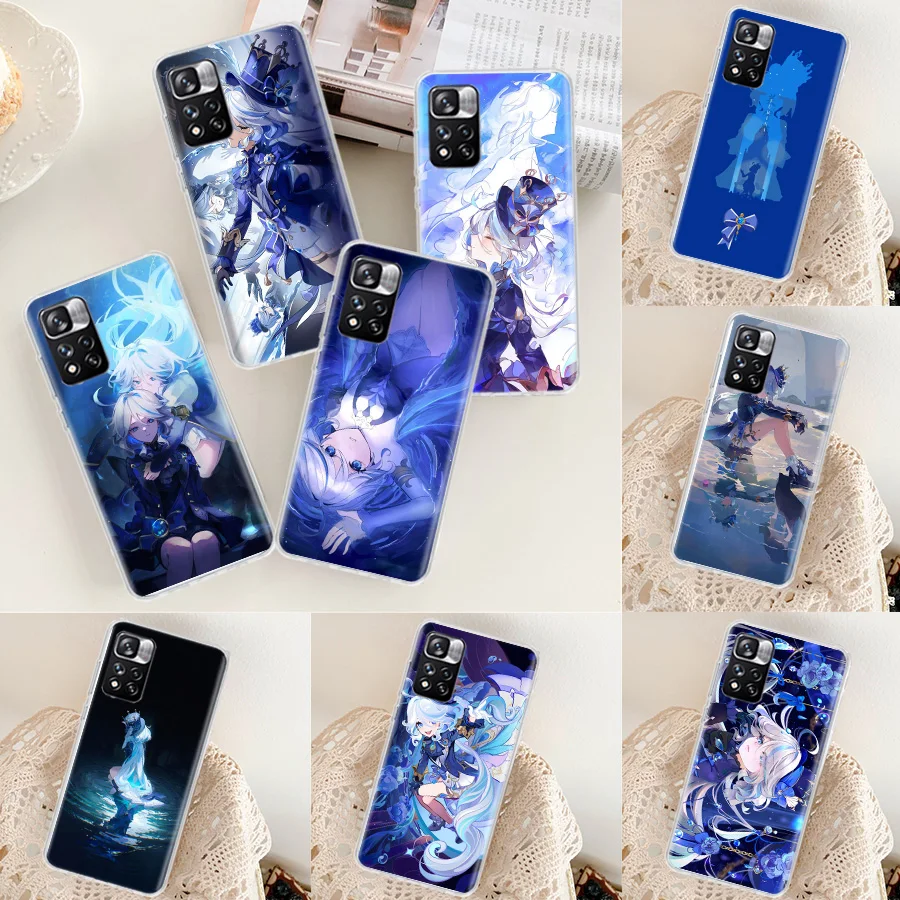 Cute Furina Genshin Impact Phone Case For Xiaomi Poco X3 GT X4 NFC M4 M5 M5S X6 X5 Pro 5G M3 Mi F6 F5 F4 F3 F2 F1 Capa Coqu