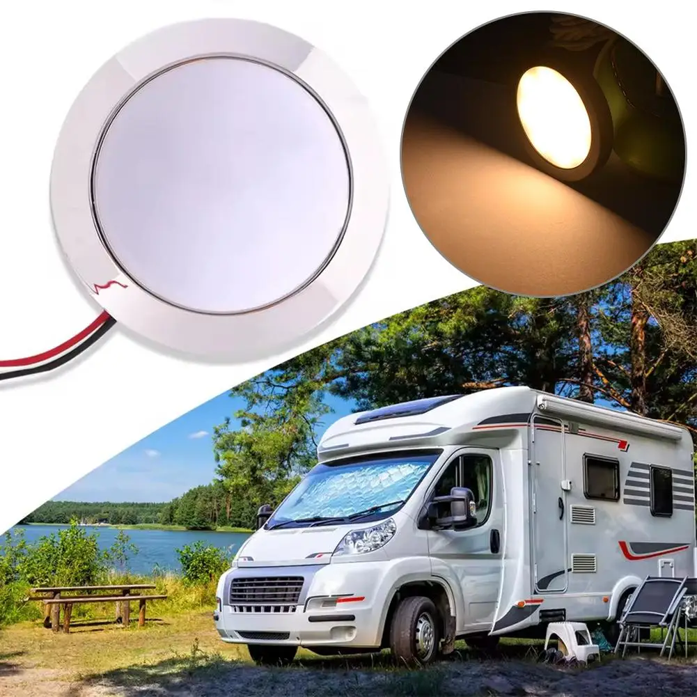 

3W Auto Dome Reading Lamp Multi-Scene Round Lights,RV Ceiling Lamp For Boat Camping Trailer Portable RV Van Ceiling M4I3