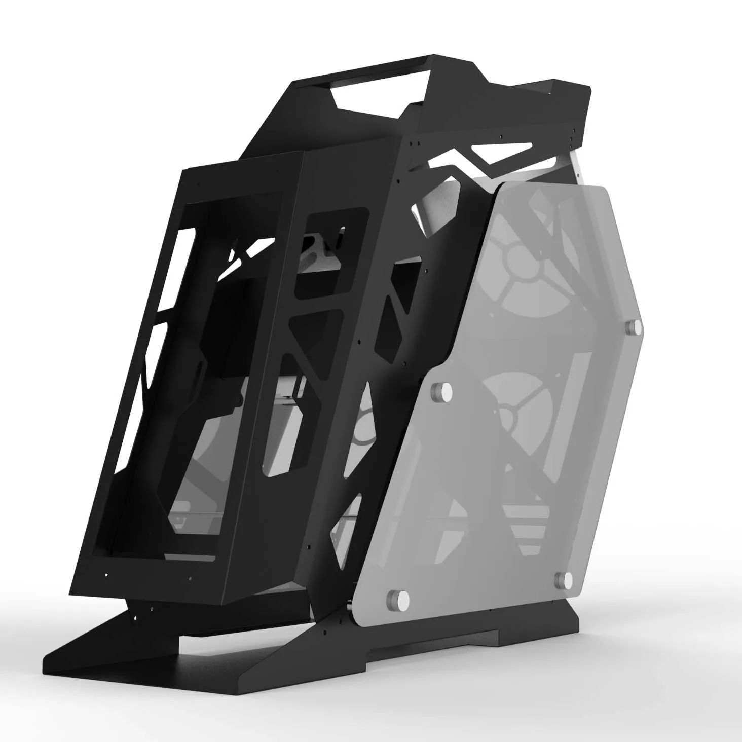 Special-shaped chariot e-sports game DIY chassis side through Internet cafe desktop computer host case