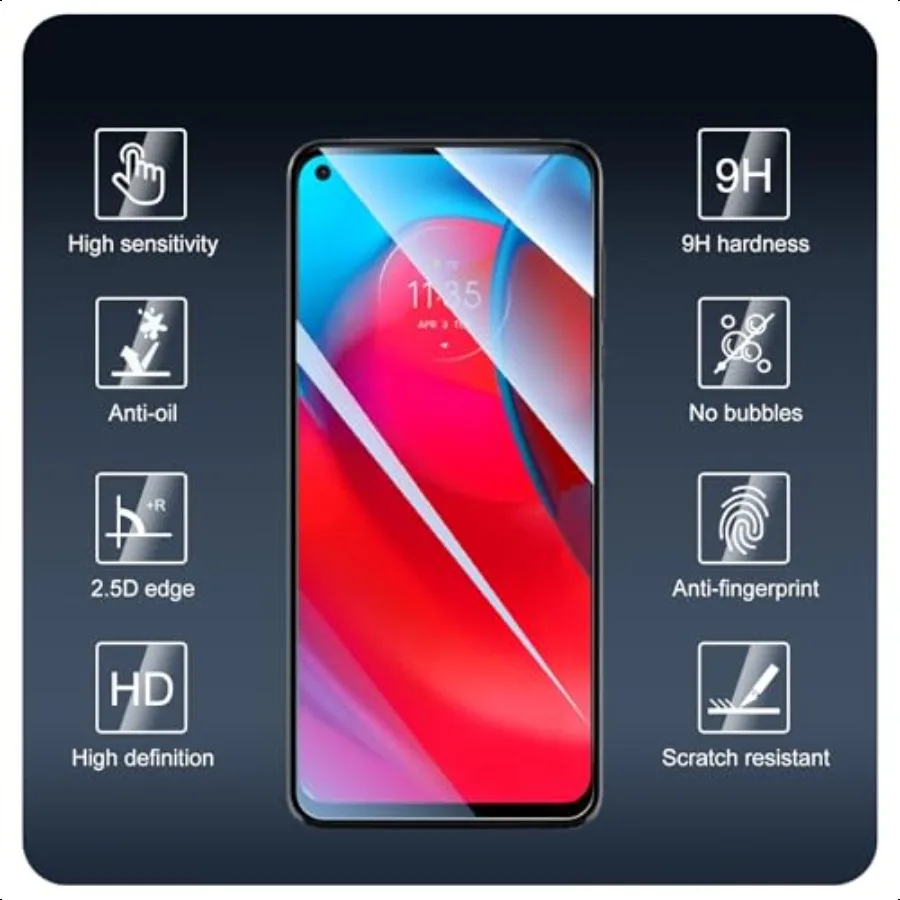 Защитная пленка для экрана и объектива камеры для Motorola Moto G Stylus 5G 2021, двойная небьющаяся пленка из закаленного стекла HD [9H Ha