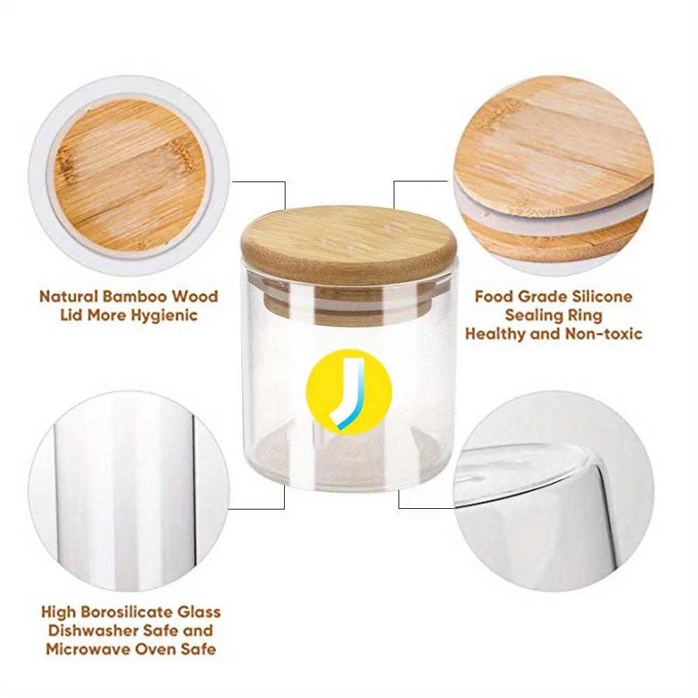 Glass Stash Jar w/ Bamboo Lid - 4.6oz