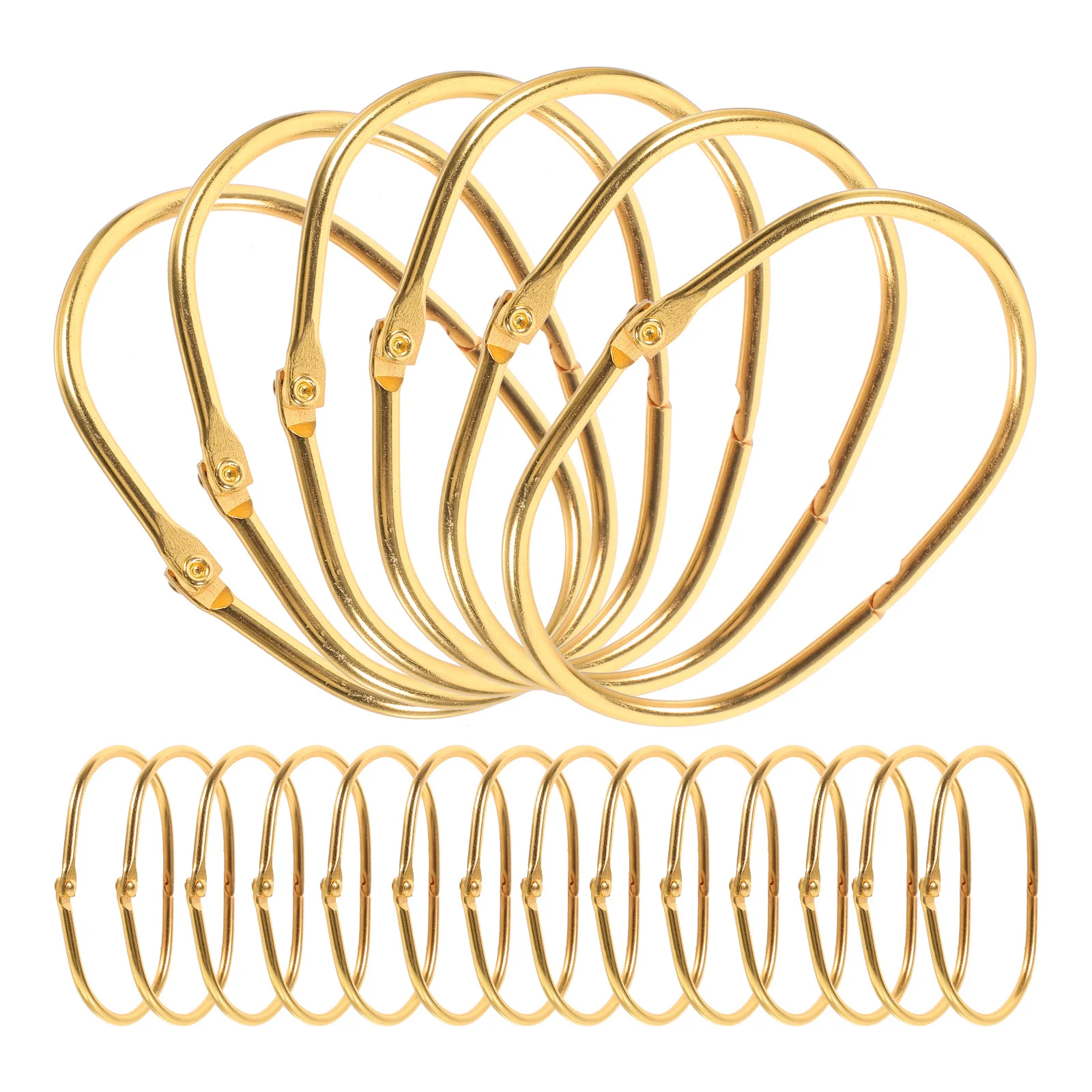 

20Pcs Bath Curtain Hooks Metal Smooth Heavy Duty Shower Rings for Bathroom Sturdy Oval Hanging Curtain Hangers