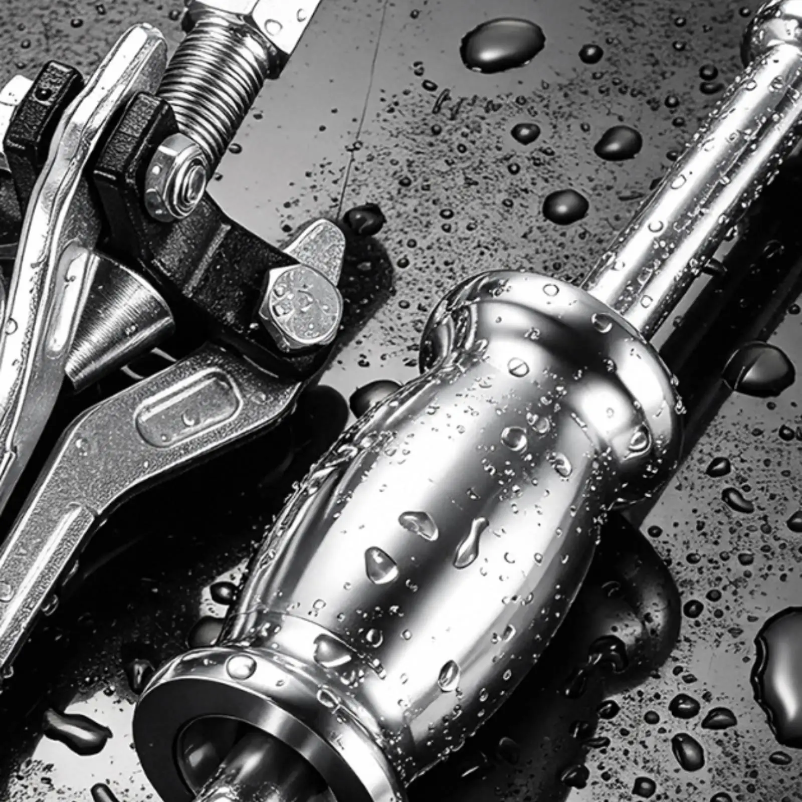 Carbon Steel Bearing Removal Tool Set 5 Piece Puller with Chrome Finish and T Handle for Maximum Leverage in Garage Use