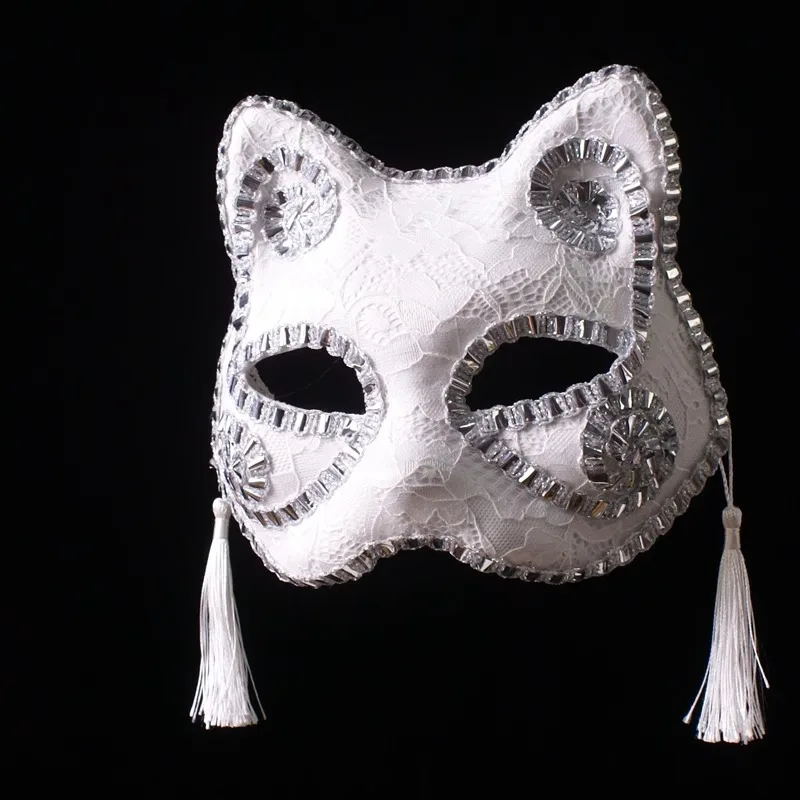 Suministros de Cosplay de gato Animal, actuación de fiesta de baile, mascarada, máscara de zorro, decoración de cara de Animal para pareja, máscaras de fiesta de Carnaval