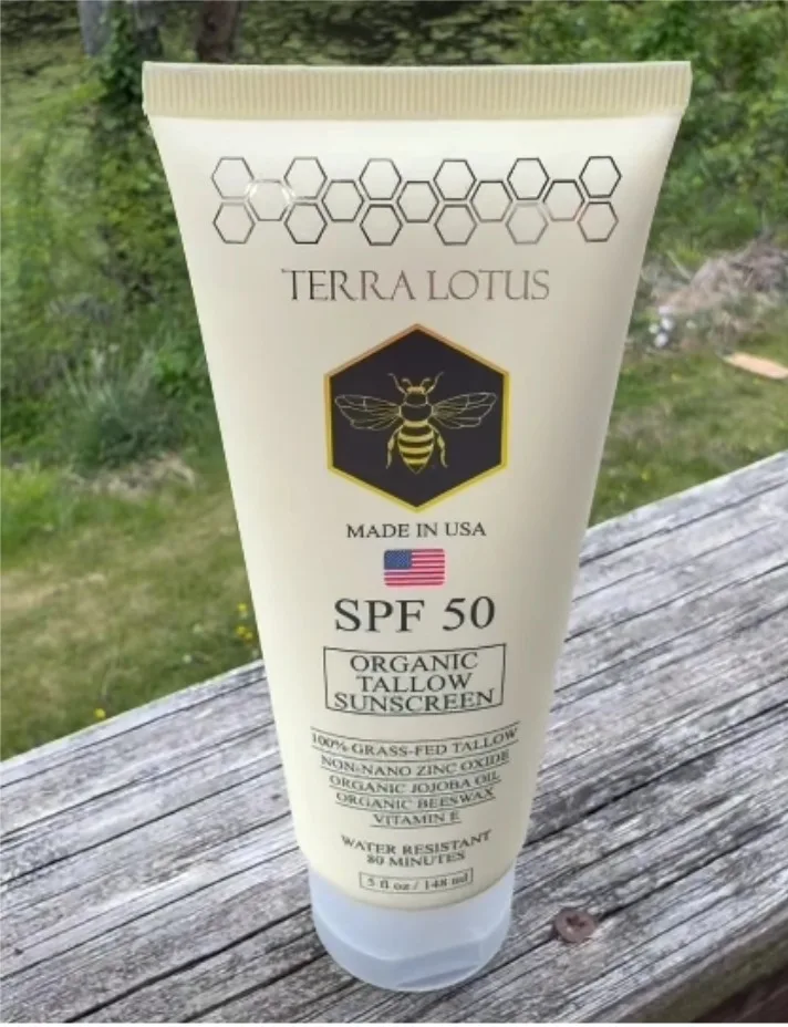 148ml Original Brand TERRALOTUS SPF 50 Organic Tallow Sunscreen Waterproof Beeswax VitaminE Mineral Sunscreen For Face Body Care - view 2