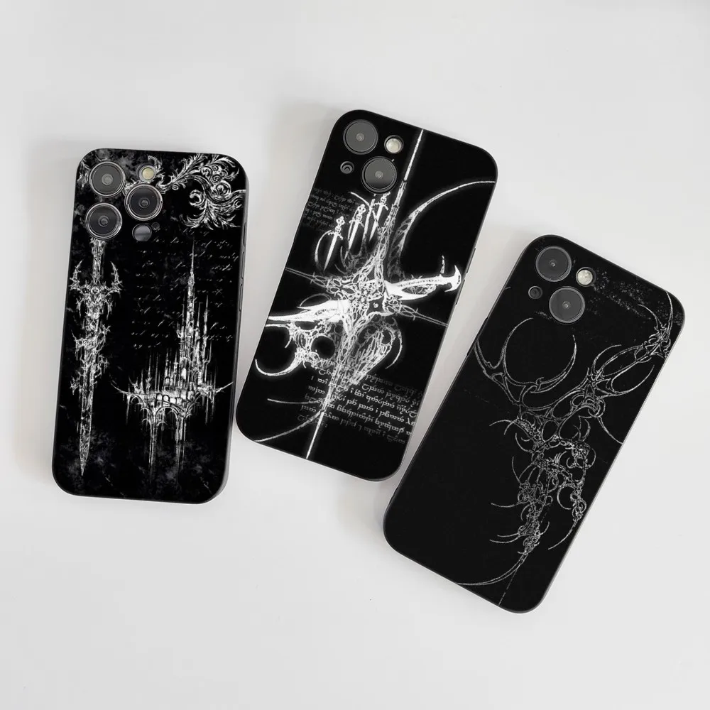 Cyber Sigil Cross Phone Case Silicone Soft For IPhone 16 15 14 13 12 11 X XR Plus Pro Max Plus