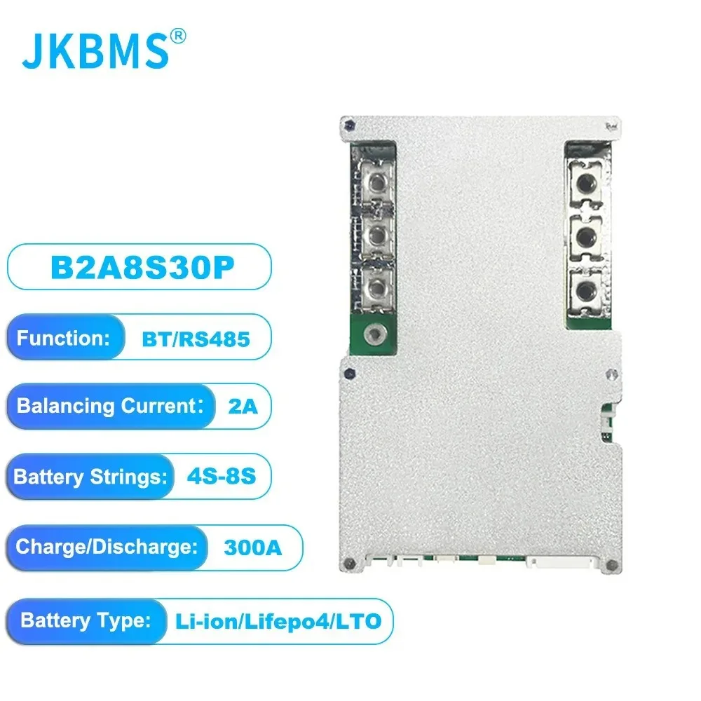 JKBMS B2A8S30P SAMRT BMS 300A 4S 5S 6S 7S 8S 12V 24V BATTERY WITH 2A ACTIVE BALANCE HEAT FUNCTION Li-ion/Lifepo4/LTO ON SALE