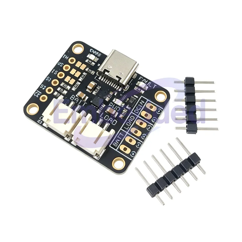 6091 BQ25185 1A USB Type-C DC 5-18V Solar Li-ion LiFePO4 Battery Charger Board Module with Power Path Management
