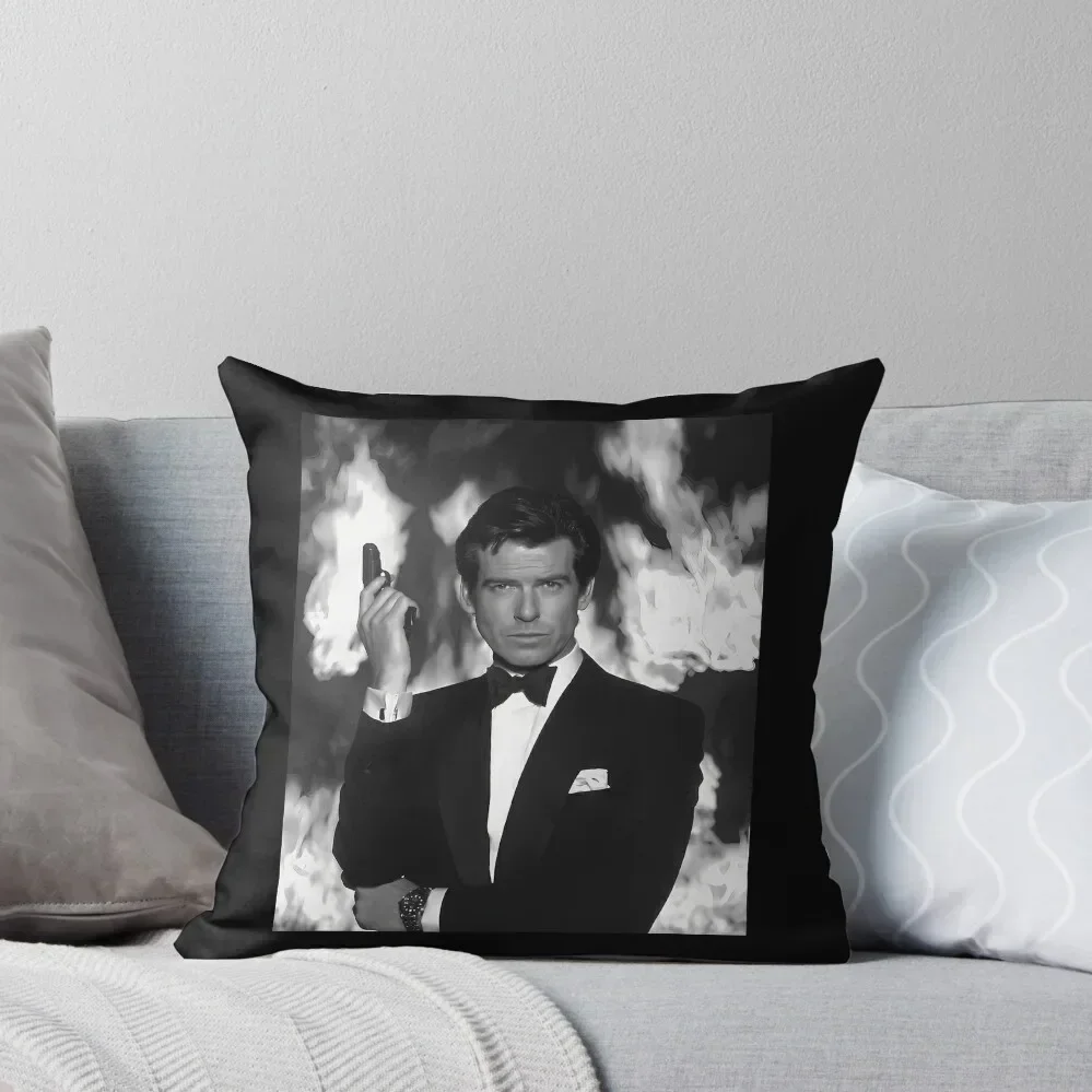 

Pierce Brosnan Art Throw Pillow pillow pillowcase Pillowcases pillow