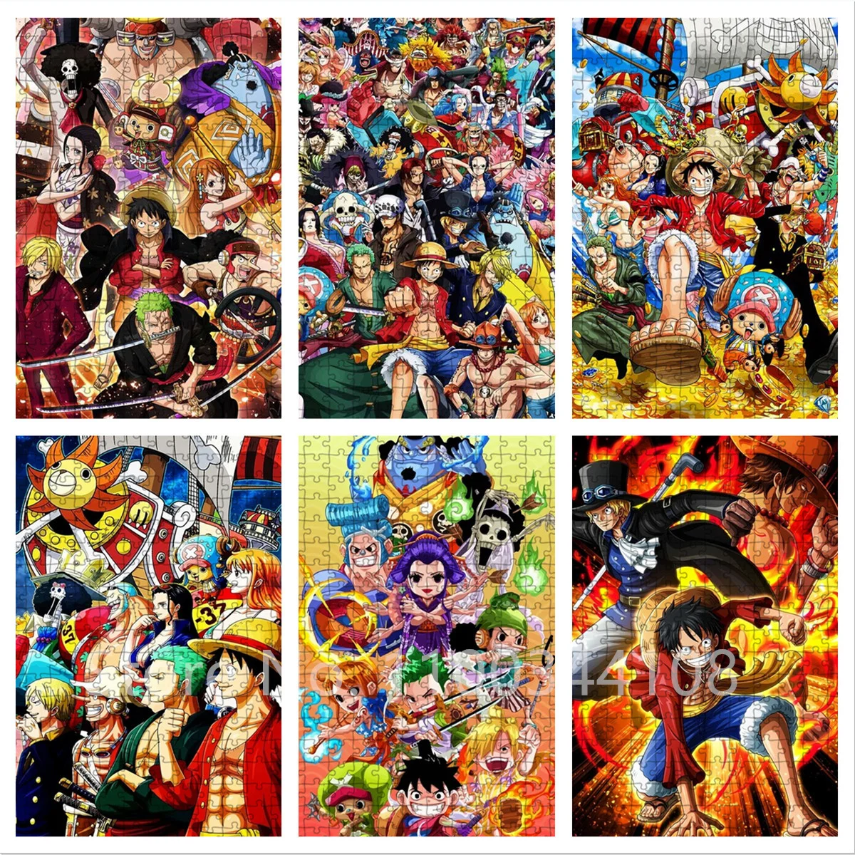 300/500/1000 Pieces One Piece Puzzle Japanese Anime Character Jigsaw Puzzle for Adults Kids Educational Toys Fun Games Diy Gift