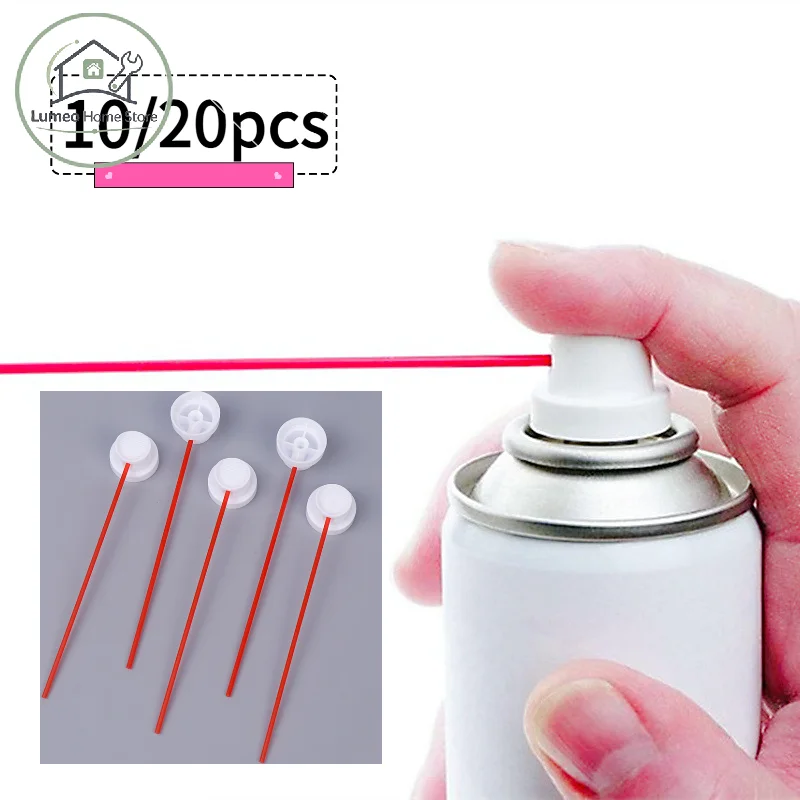 10/20PCS Threaded Paint Sprayer Cap Fits Female Threaded Can Needle Cap Paint Can Nozzle Paint Sprayer Tip Red Thin Tube