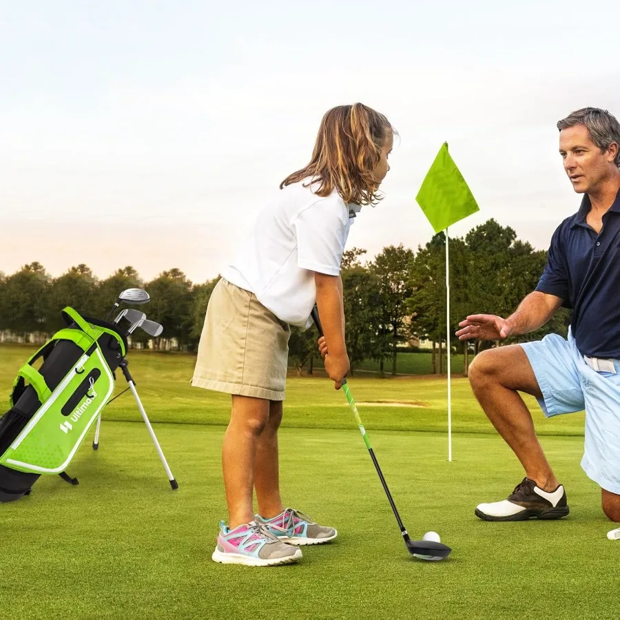 Conjunto de clube de golfe destro conjunto completo para 4/6 clubes suporte saco criança jovens clubes para meninos meninas júnior conjunto de golfe