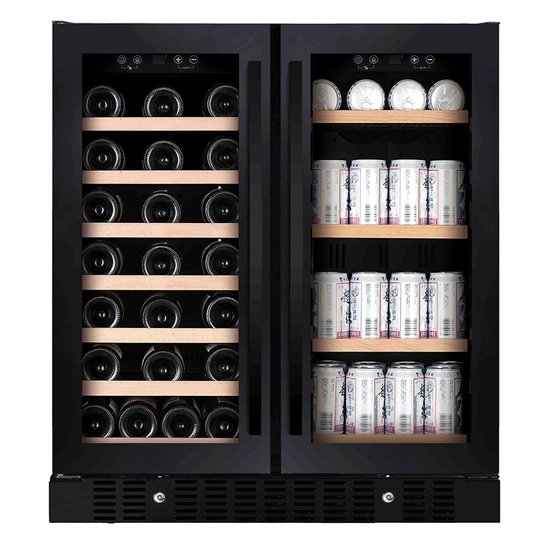 176L Glass Door Drink Fridge Under Counter Beer Fridge Wine Cooler Beverage Fridge For Household Smart Wine Refrigerator