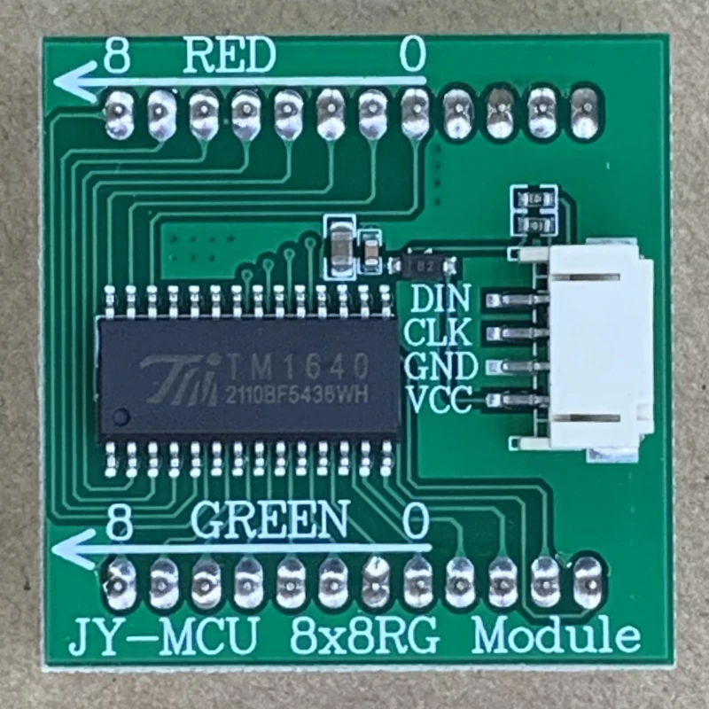 MCU8x8LED красный и зеленый двухцветный точечный матричный дисплей модуль двухстрочный Последовательный драйвер TM1640 анти-обратное соединение с линией