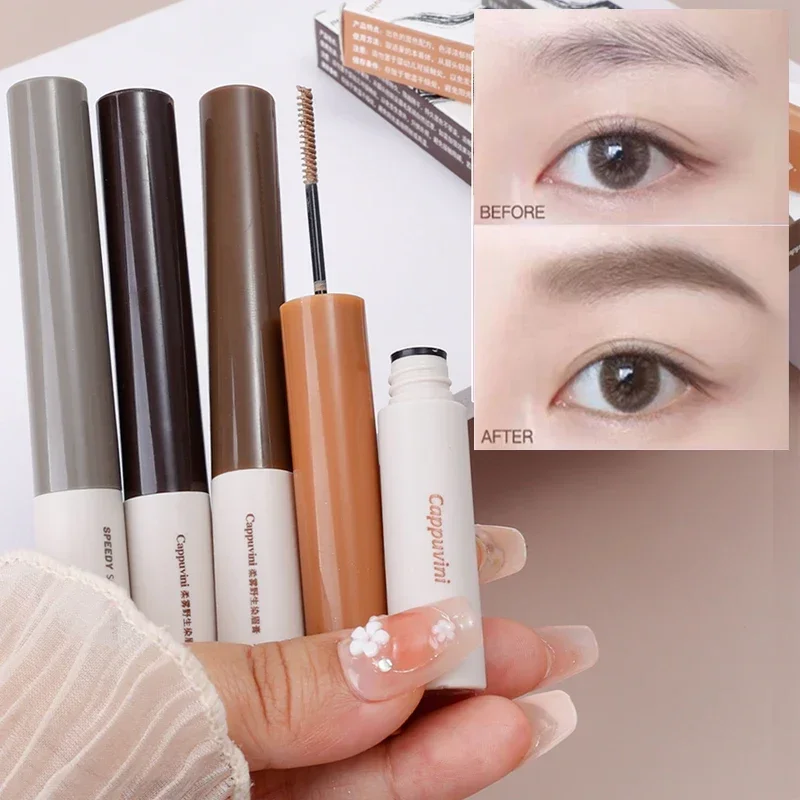 Eyebrow Dye Waterproof Long Lasting Coffee Brown Color Eyebrow Gel Paint Eyebrow Tint Mascara Makeup Tool Brow Enhancer Cream