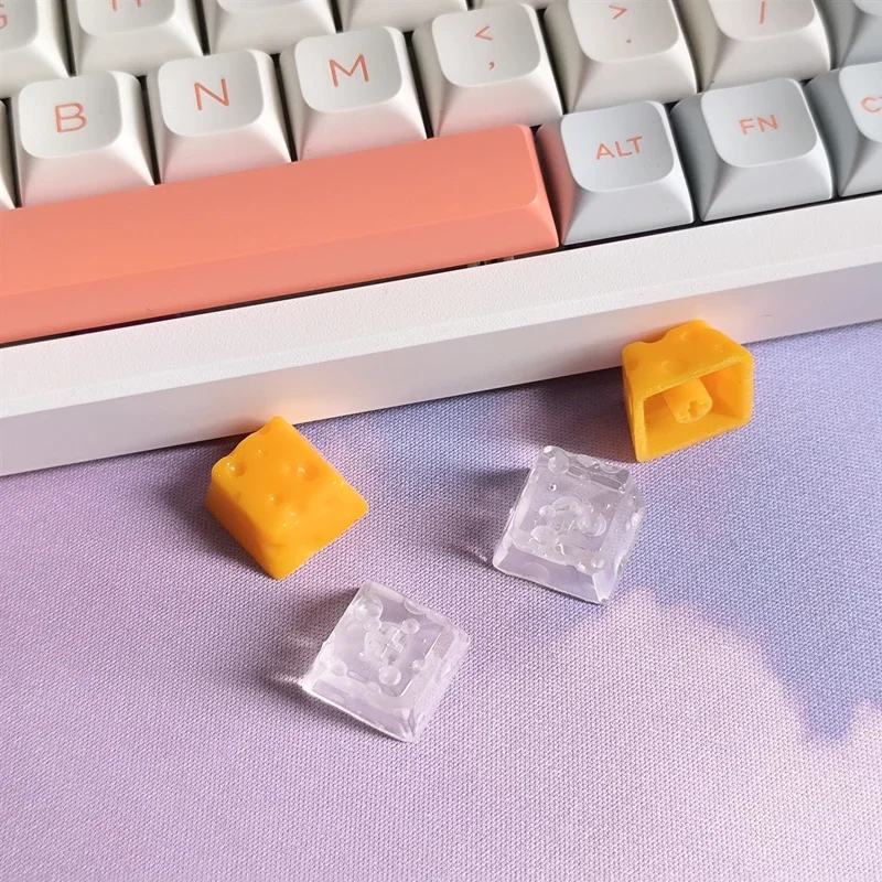 Point Cute Cheese Animal Keycap Artisan Keyboard Cap 3D Handmade Custom DIY Cartoon Gaming Keycaps for Mechanical Keyboard Gift