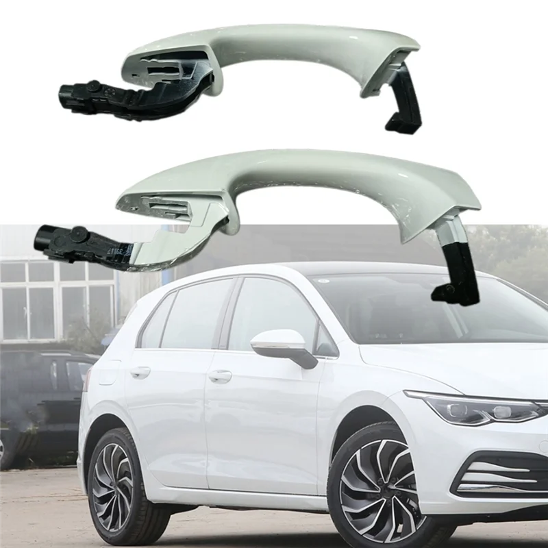 

2PCS Front Left And Right Exterior Door Handles Kessy 5G0837205Q 5G0837206Q For Golf
