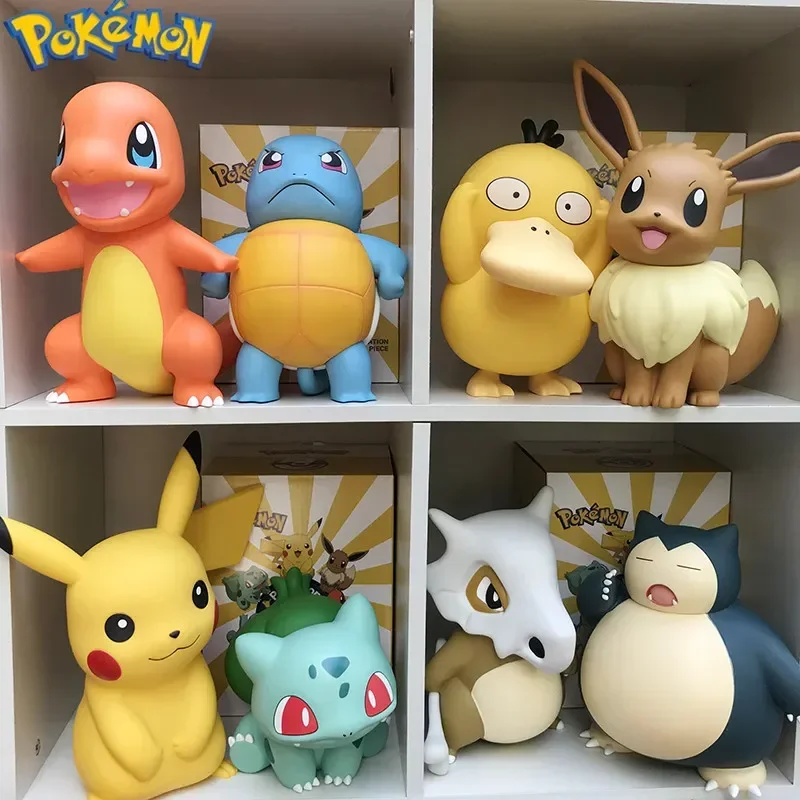 

New Pokemon Pikachu Large Figure Charmander Eevee Ibrahimovic Porkby Squirtle Doll Model Ornament Figurine Toy Surprise Gifts