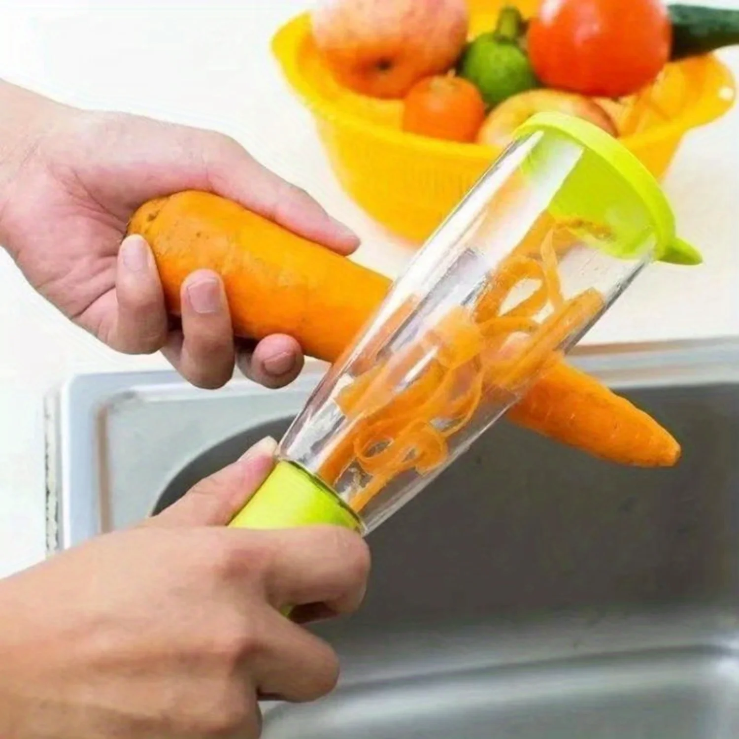 Straight Edge Peeler with  Tube - Durable Plastic  and Vegetable Peeler with Built-in  - Household Peeling