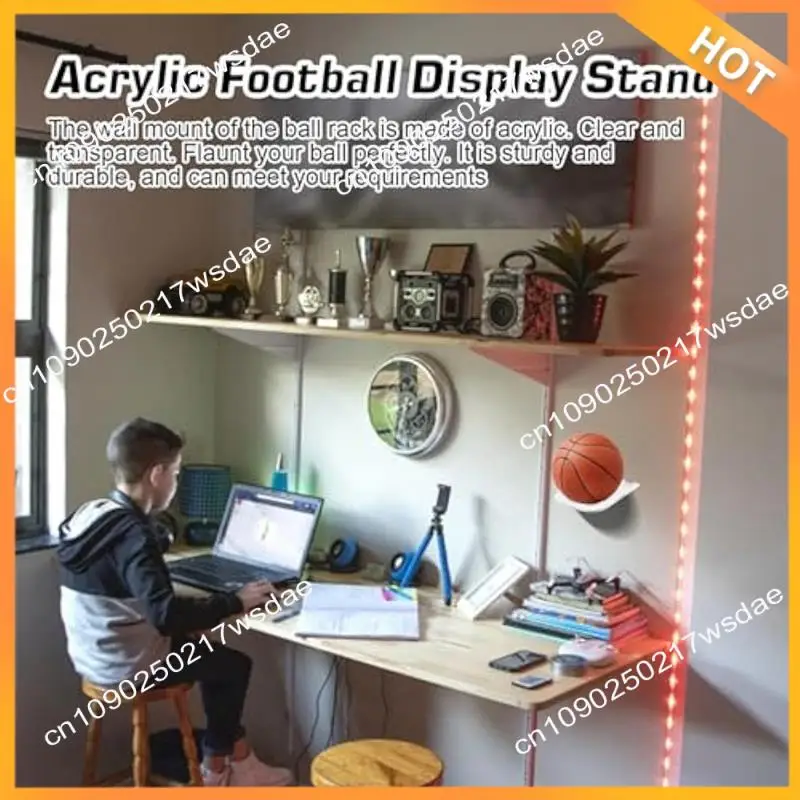 

X08A Acrylic Football Stand, Star Signature Football Stand, Wall Ball Stand, Used For Basketball, Volleyball And Rugby