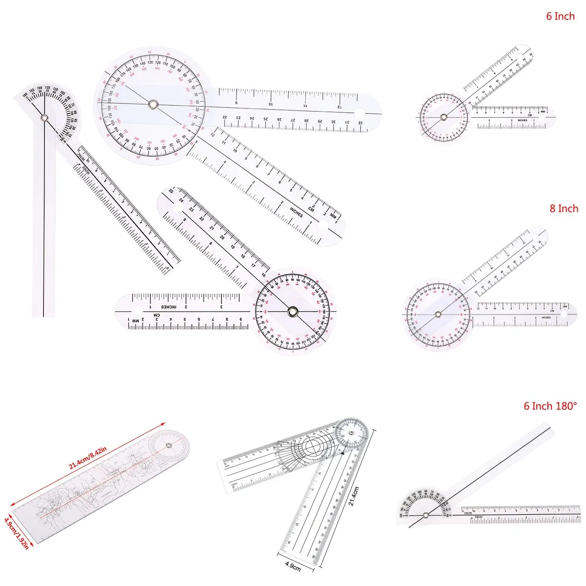 

0- 360 Degree Goniometer Angle Medical Spinal Angle Ruler Angle Inclinometer Ruler Protractor Angle finder Measuring Tool