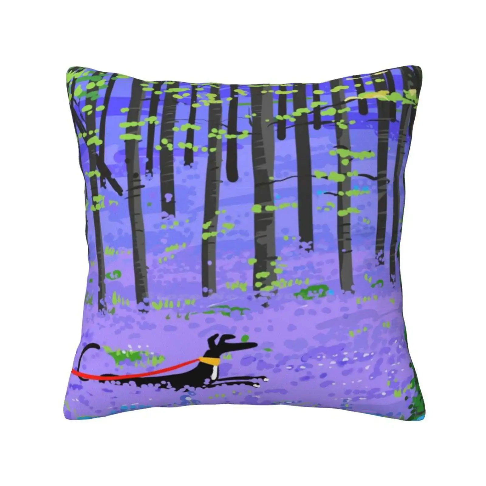 Bluebell Hound Pillowslip Pillowcase Greyhound Whippet Lurcher Rich Skipworth Nature Trees Summer Bluebells Bluebell Hound