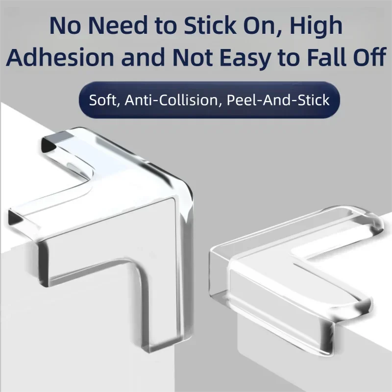 Protectores de esquina anticolisión de seguridad para niños: protectores de bordes transparentes suaves de silicona, pegatina de cubierta de borde de mesa para esquina de mesa