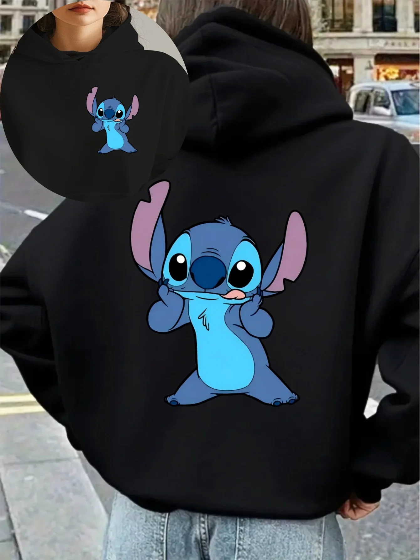 

Men's Potdemiel Stitch Hoodies Fashion Oversized Streetwear Unisex Sweatshirts Autumn and Winter Fleece Casual Versatile