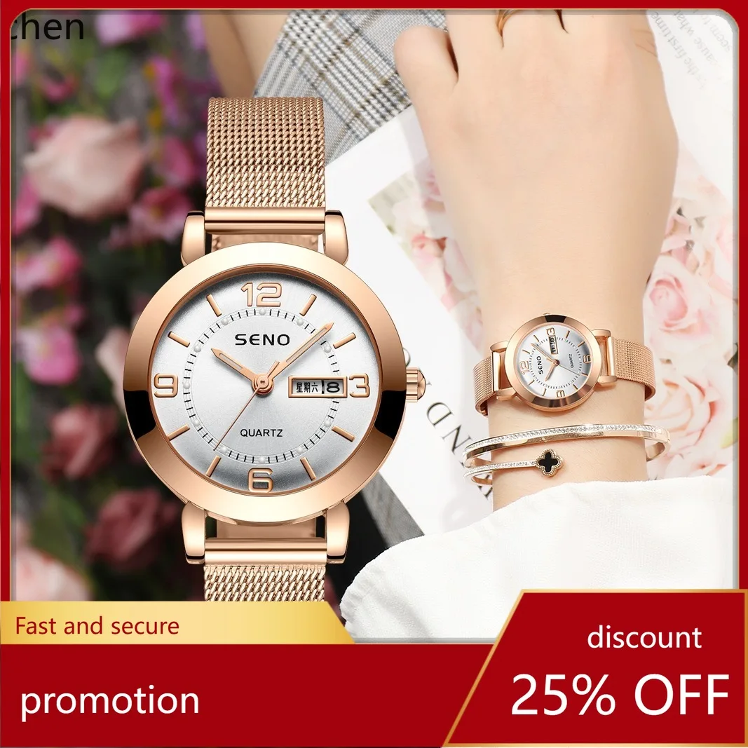 

ZML Women's Quartz Watch Luminous Waterproof Dual Calendar Fully Automatic Wristwatch