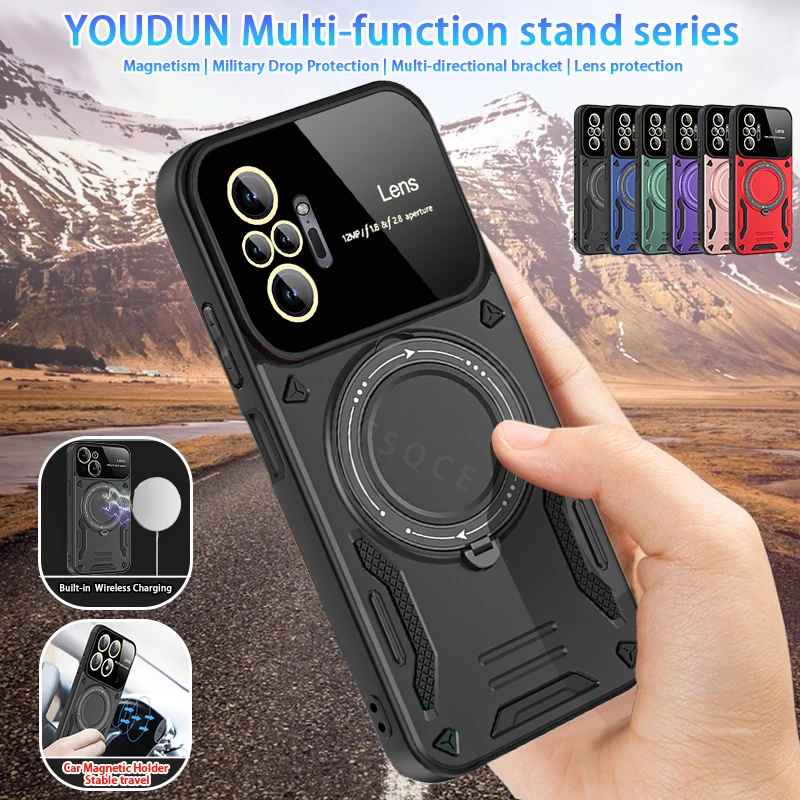 For Redmi Note 10S Case Car Magnetic Holder Ring Phone Case For Xiaomi Redmi Note 10 10 S Pro Max Shockproof Armor Back Cover