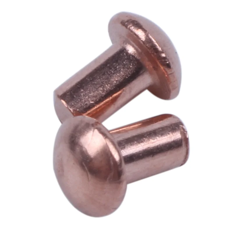 AB42-600 peças 5/64 x 1/8 polegadas fixadores de rebites sólidos de cobre de cabeça redonda