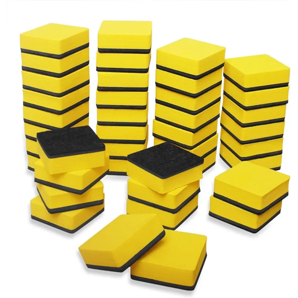 40 packs magnetic whiteboard eraser (classroom, office) (2 x 2 inches, yellow)
