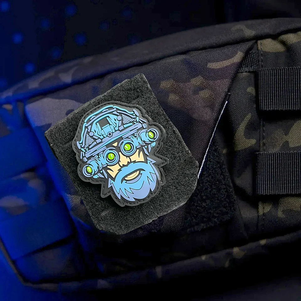 Blue Grandmaster At Arms Armband PVC Weapon Master Morale Badge Outdoor Backpack Stickers Tactical Night Vision Device Patches