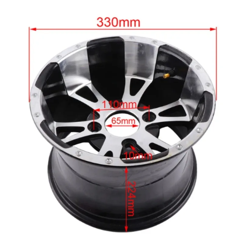 ATV parts 12 inch aluminum alloy front and rear wheels suitable for four-wheel kart UTV all-terrain vehicle 12-inch tires