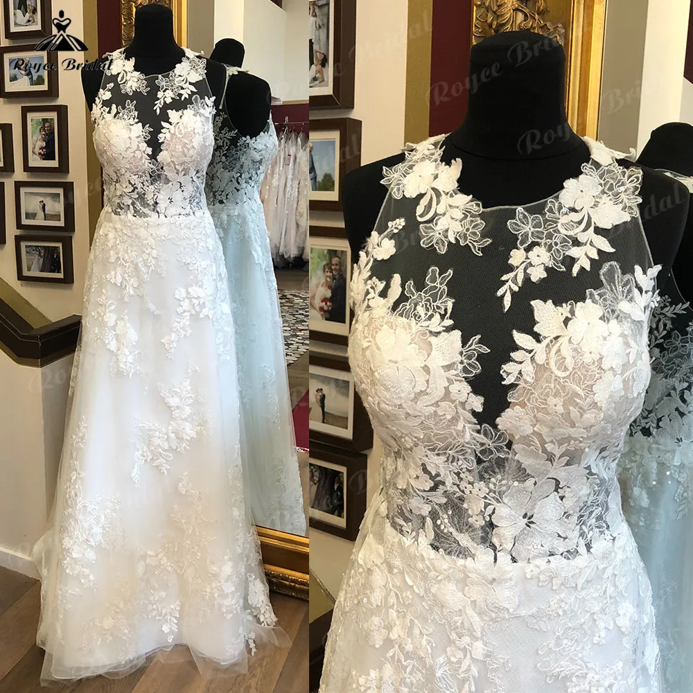 Hojny koronki Flora Bridal linia Boho weselny sukienka dla kobiet 2023 Vestido De Novia suknie ślubne kobiety Custom Made Roycebridal