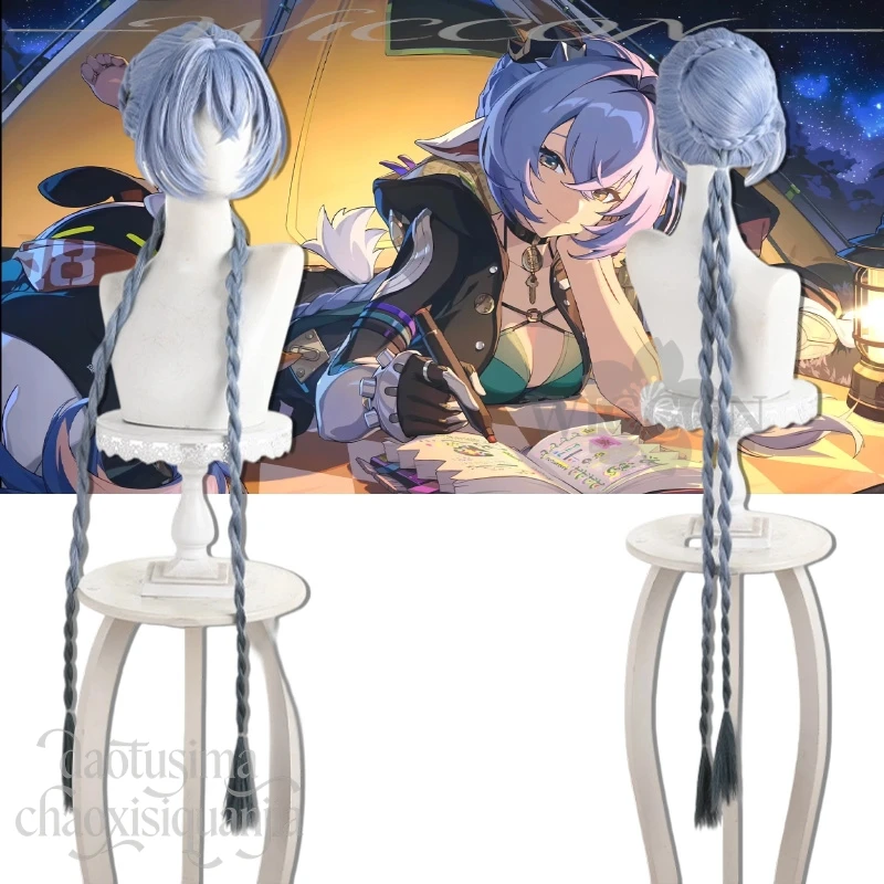 

Zenless Zone Zero Lucia Elowen Косплей Kawaii Синяя удлиненная коса Y2K Синтетический парик Хэллоуин Вечеринка Ролевая игра