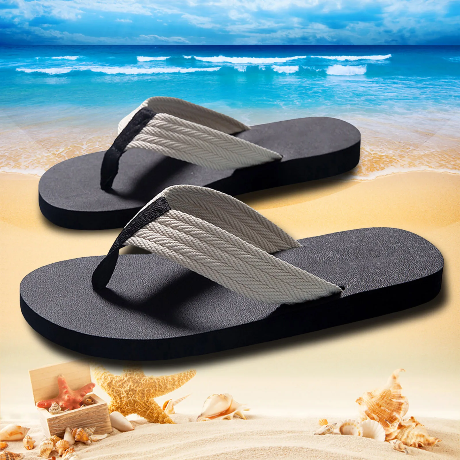 2024 Summer New Flip-flops Casual Non-slip Creative Korean Style Fashion Sandales Plates Personalized Sandals Beach Shoes