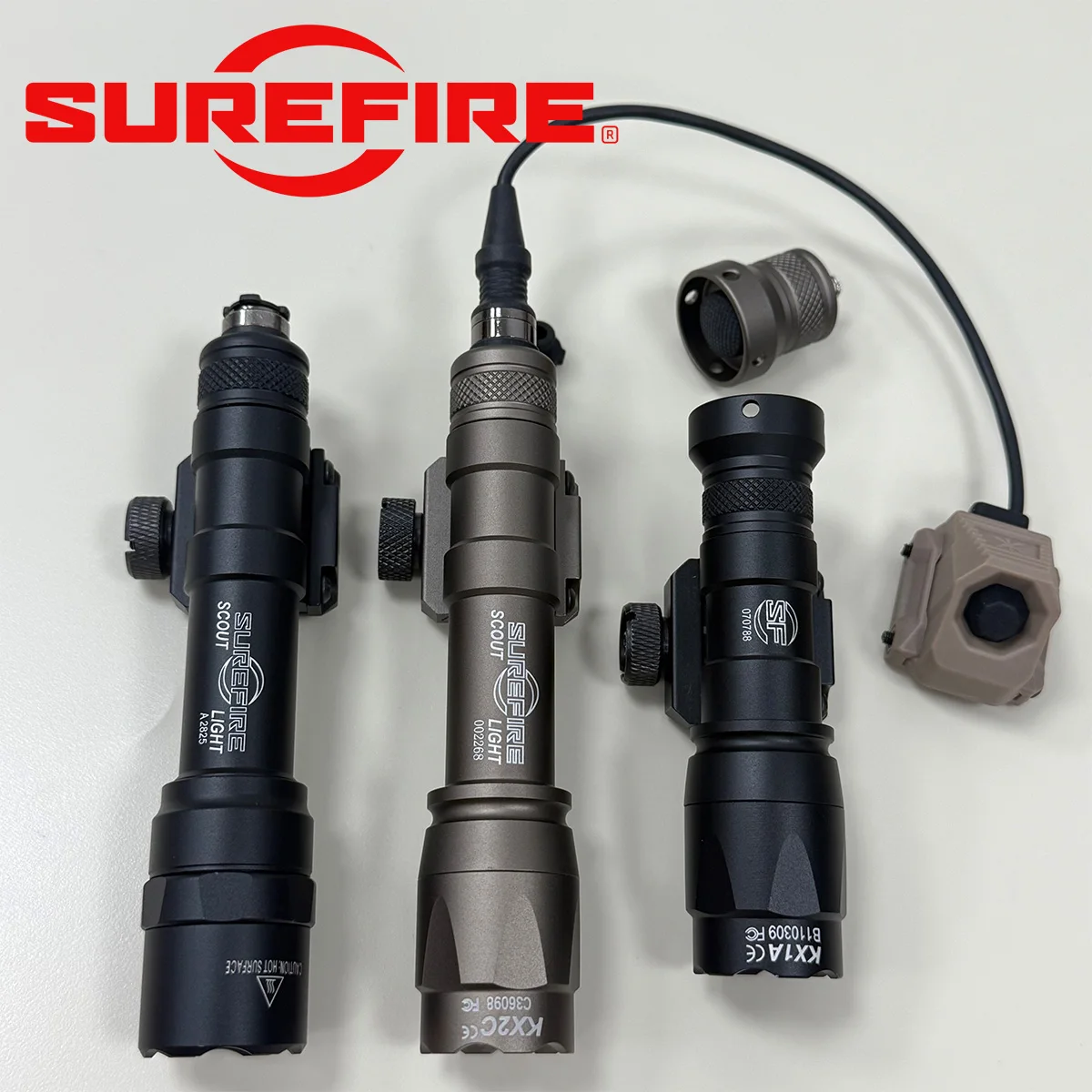 Surefire M300B M300C M600B M600C Metal Flashlight with UNITY AXON Pressure Switch Fits 20mm Picatinny Rail Tactical Scout Light