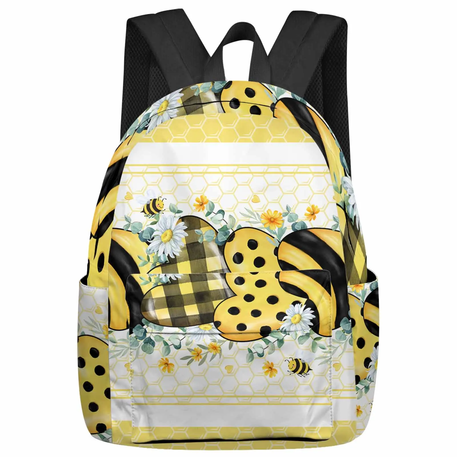 

Summer Bee Daisy Flower Backpack School Bags for Teenagers Students Laptop Bag Women's Casual Travel Backpack