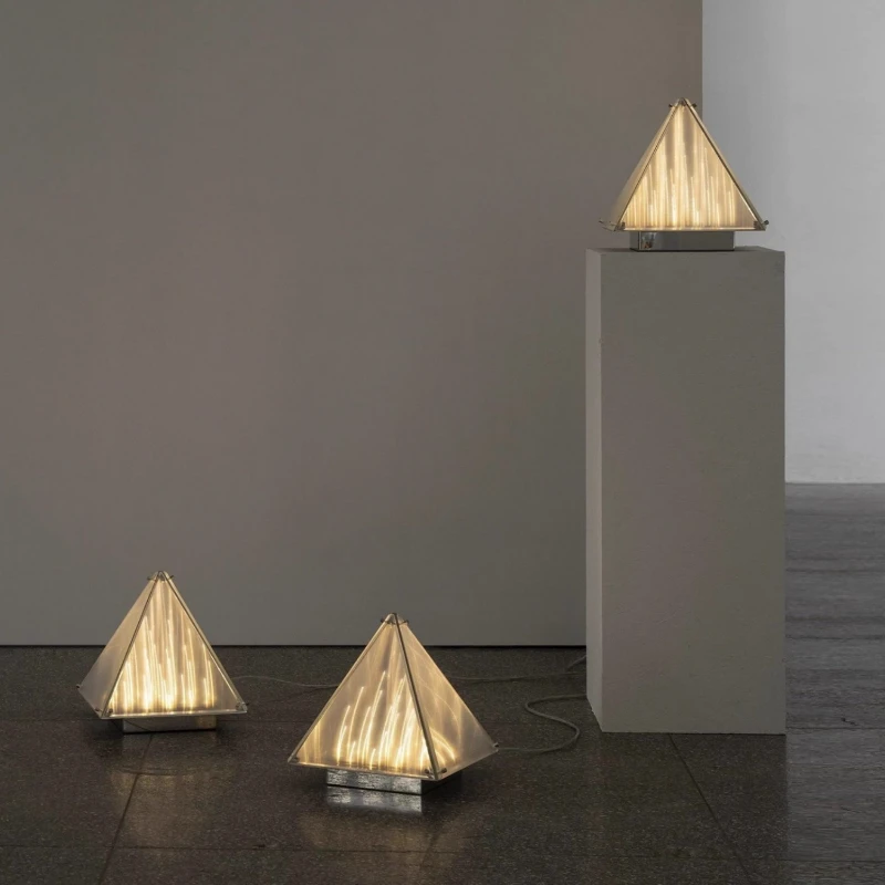 

Desk Bedroom Bedside Art Deco Floor Modern Minimalist Creative Pyramid Wall Lamp Floor