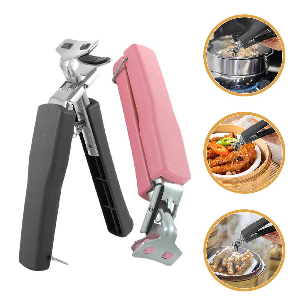 

4Pcs Anti-Scald Hot Plate Gripper Durable PP Stainless Steel Plate Clamp Kitchen Tableware Clip Camping Pot Lifter