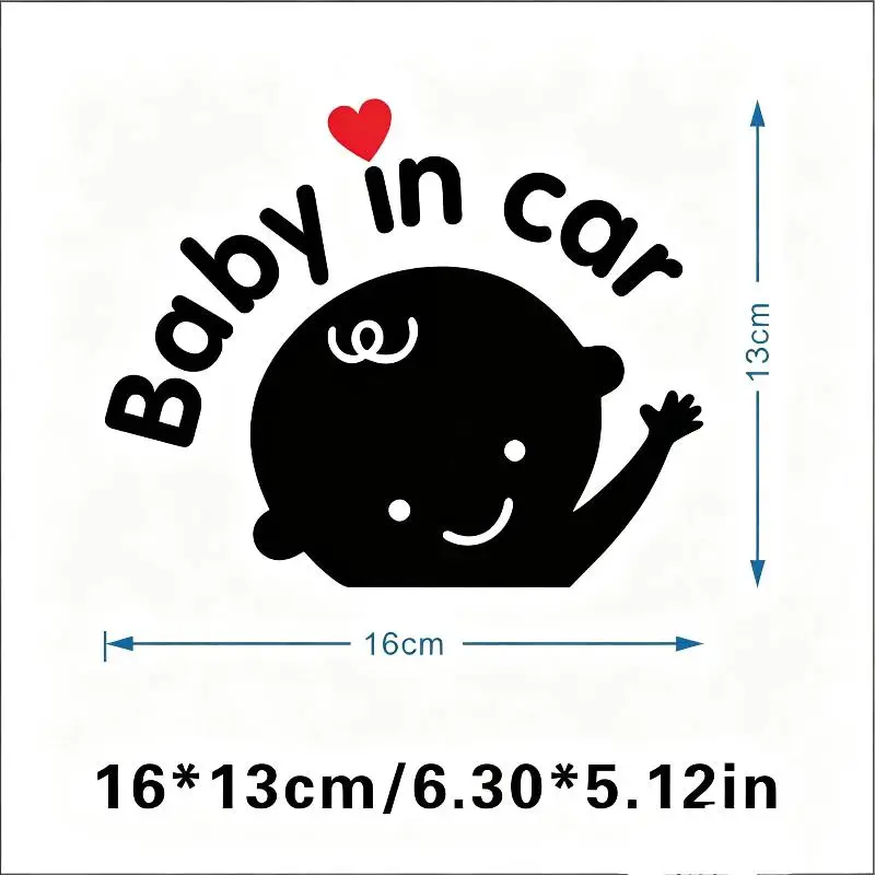 Baby im Auto Sicherheitswarnung Reflektierender Aufkleber Langlebiger Wasserdichter Autofenster-Aufkleber Tragbares Auto-Sicherheitszubehör – Detail 4