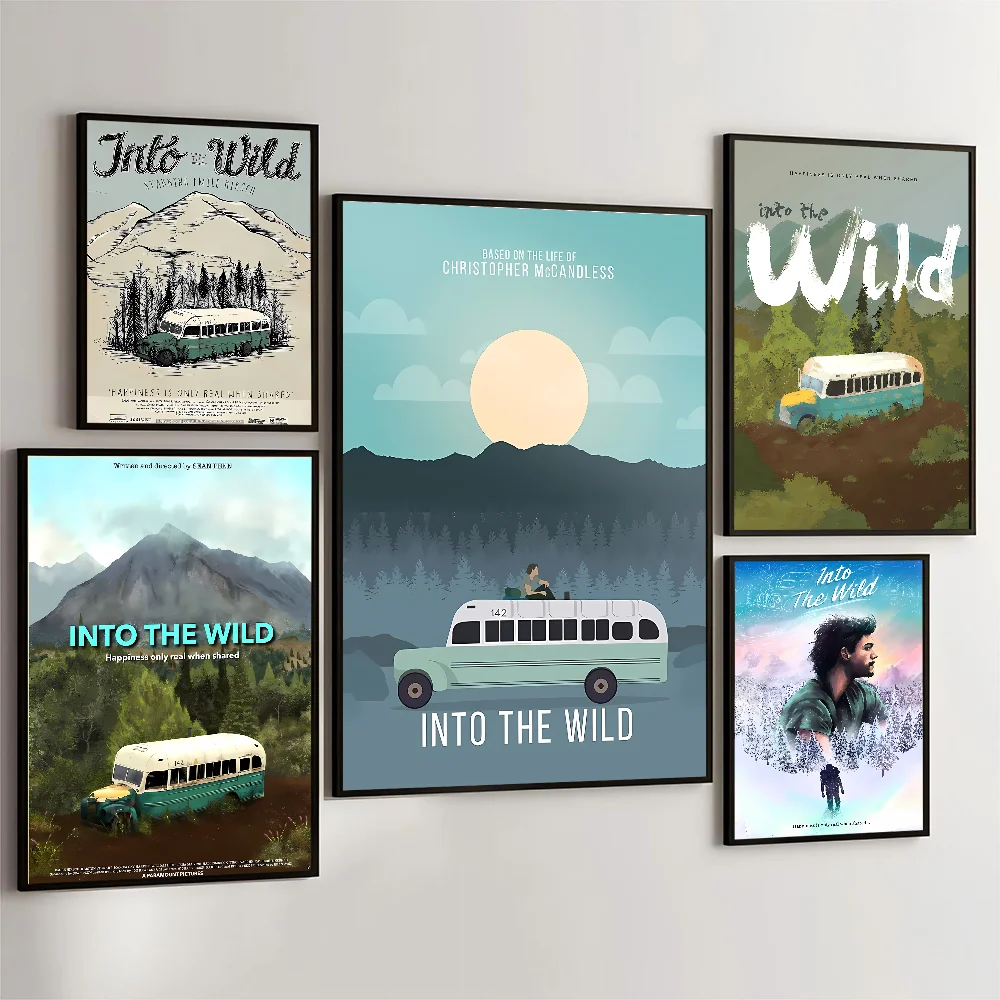 1PC Into The Wild Movie Poster Movie Sticky Posters Retro Kraft Paper Sticker DIY Room Bar Cafe Aesthetic Art Wall Painting
