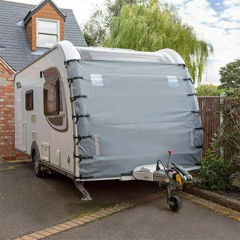 Universal RV Front Towing Protector Cover Dustproof With Reflective Strip Waterproof Oxford For Camper Trailer Caravan
