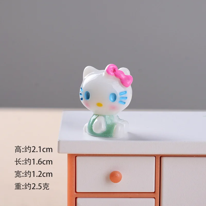 Hello Kitty Ornaments Summer Rainbow Candy Series Toys Cute KT Cats Anime Figure Doll Model Toys